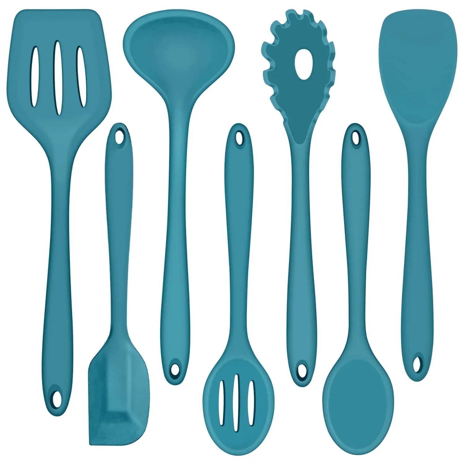 7-Piece Silicone Cooking Utensil Set, Blue (3-Pack)